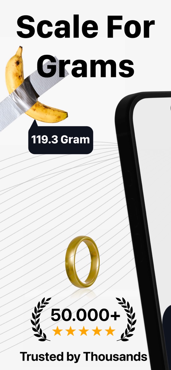 Scale For Grams -sovelluksen näyttökuva